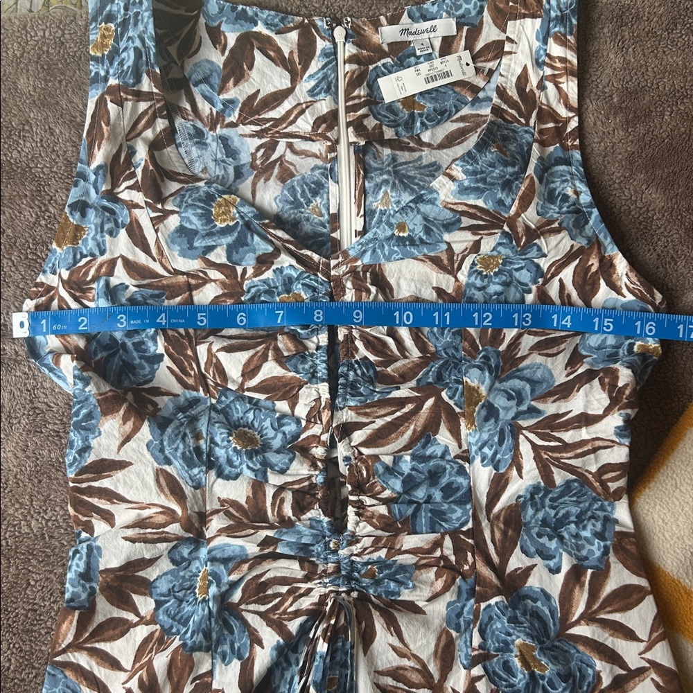 Madewell NWT Sleeveless V-Neck Midi Dress in Floral - Size 4 - Picture 10 of 12